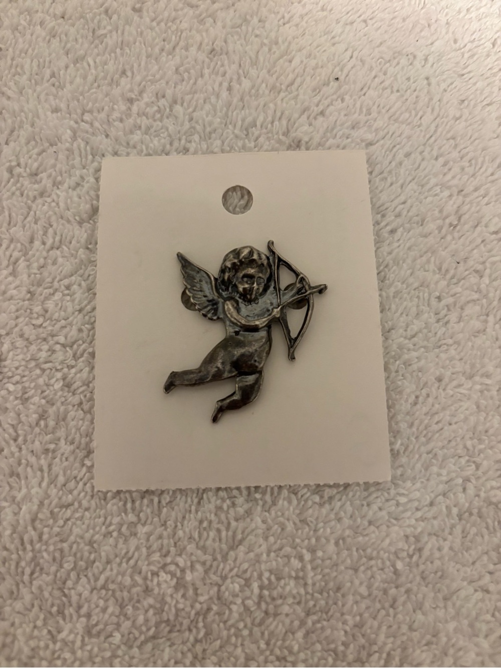 New vintage pewter angel pin